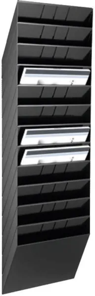 Tray system w/12 compartments black A4 landscape FLEXIBOXX