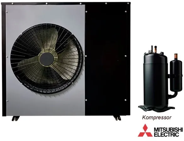 Andersen Electric Nordic One air/water heat pump with WiFi, 12kW, Black