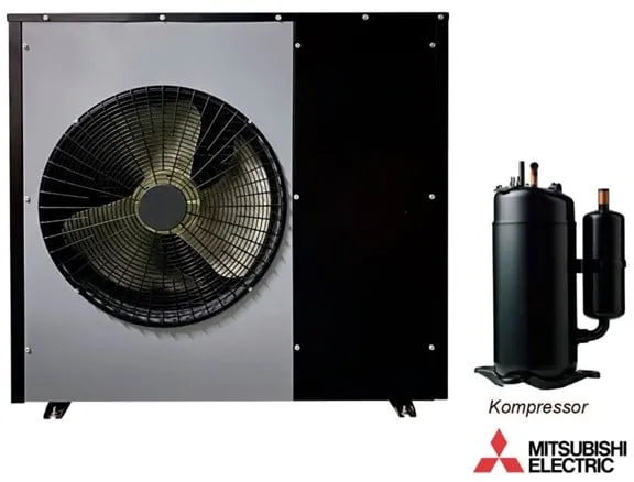 Andersen Electric Nordic One air/water heat pump with WiFi, 7kW, Black