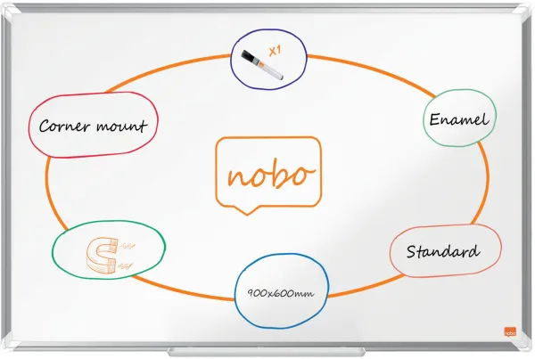 Nobo Premium Plus enamelled whiteboard 90x60cm white
