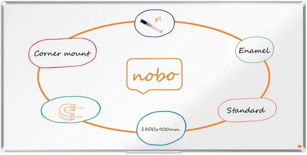 Nobo Premium Plus enamelled whiteboard 180x90cm white