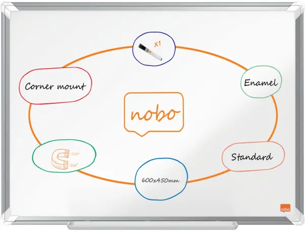 Nobo Premium Plus enamelled whiteboard 60x45cm white