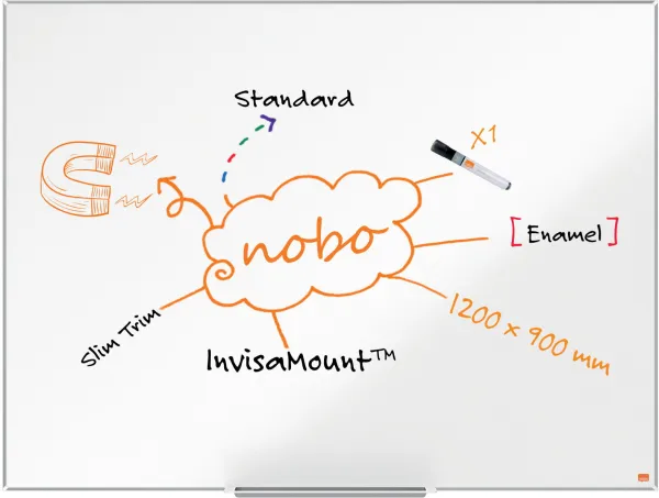 Nobo Impression Pro enamelled whiteboard 120x90cm white
