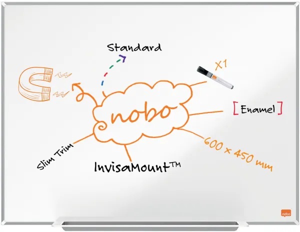 Nobo Impression Pro enamelled whiteboard 60x45cm white